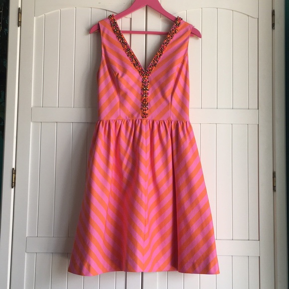 Lilly Pulitzer Beaded Fit And Flare Dress - Picture 1 of 5